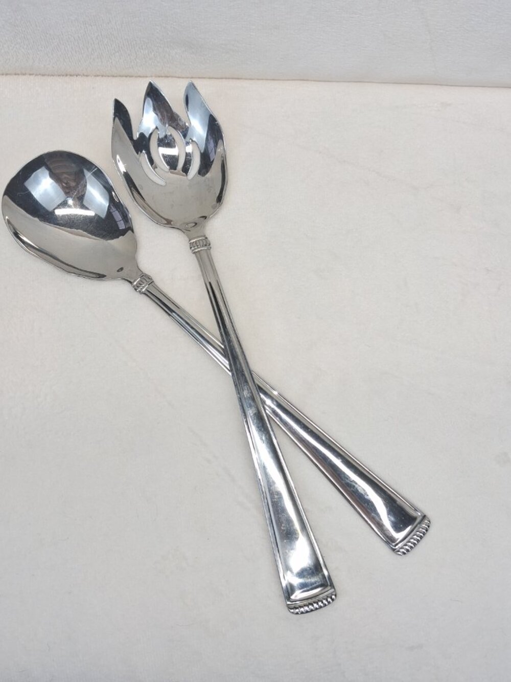Reed & Barton Bucks County Select 18/10 Stainless 2 PC 12" Salad Serving‎ Set